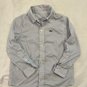 Vineyard Vines White and Blue striped button down Shirt- 2T